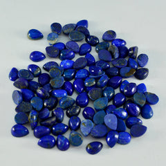 Lapis Lazuli 10PC Tiny 3x5 MM Pear Cabochon Blue Fiery semi Precious Loose Gemstone