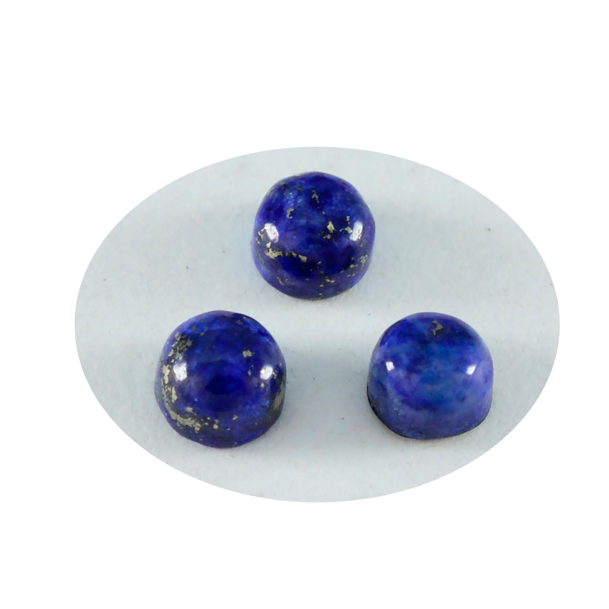 Lapis Lazuli 10PC Tiny 4x4 MM Round Cabochon Blue Lustrous semi Precious Gems メイン画像