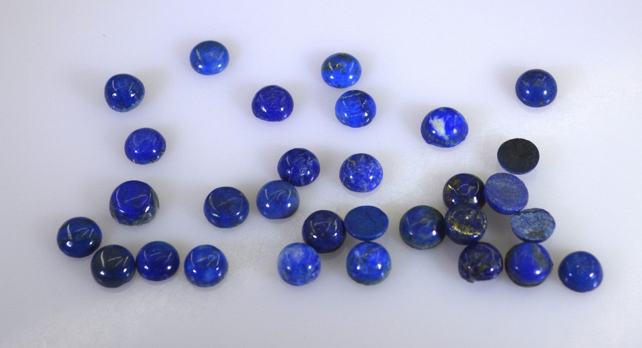 Lapis Lazuli 10PC Tiny 3x3 MM Round Cabochon Blue Luster semi Precious Precious Gemstone