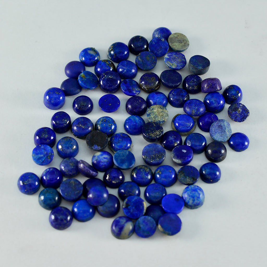 Lapis Lazuli 10PC Tiny 4x4 MM Round Cabochon Blue Lustrous semi Precious Gems