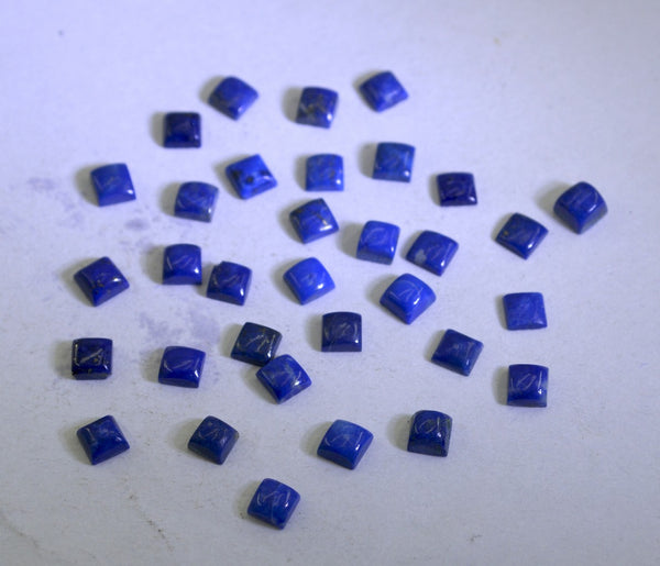 Lapis Lazuli 10PC Tiny 5x5 MM Square Cabochon Blue Splendid semi Precious Gems