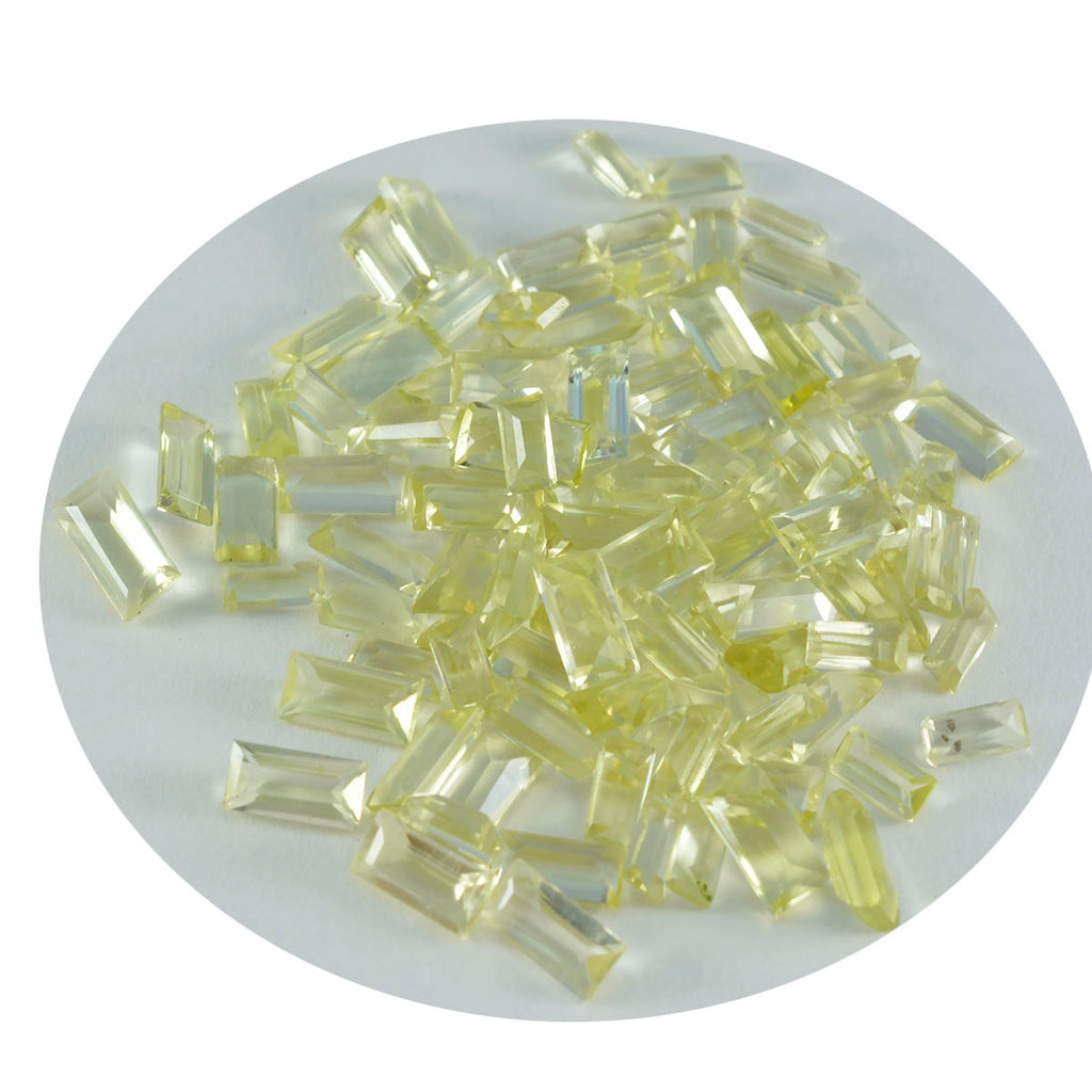 Lemon Quartz 1PC Tiny 3x6 MM Baguette Faceted Yellow Fiery Semi Precious Loose Gemstone