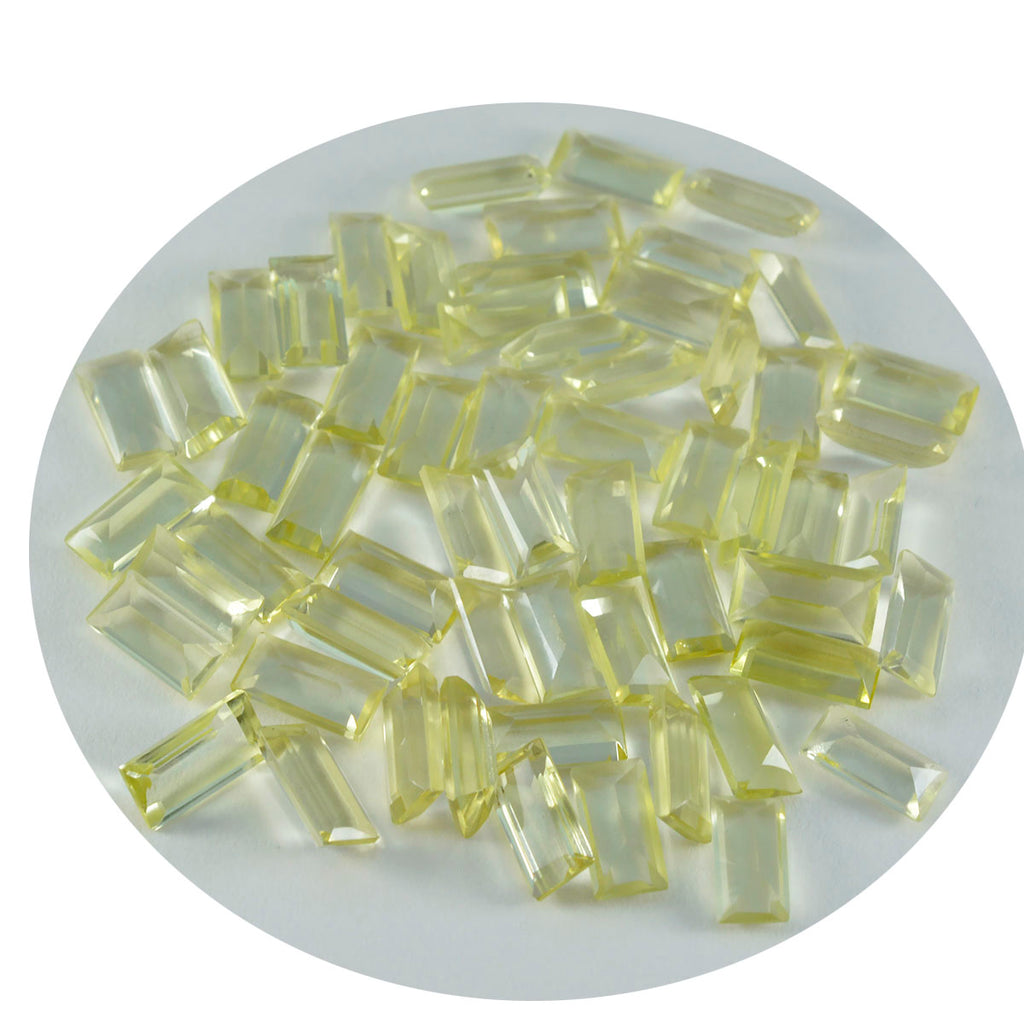 Lemon Quartz 10PC Tiny 2x4 MM Baguette Faceted Yellow Superior Semi Precious Gems