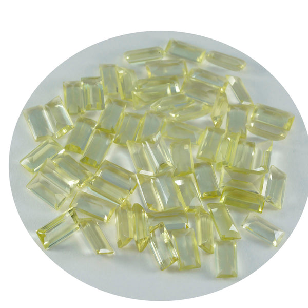 Lemon Quartz 1PC Small 5x10 MM Baguette Faceted Yellow Sparkling Semi Precious Gems