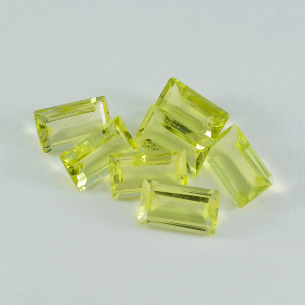 Lemon Quartz 1PC Small 6x12 MM Baguette Faceted Yellow Polished Semi Precious Loose Gems