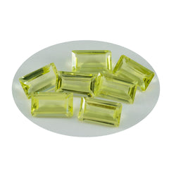 Lemon Quartz 1PC Small 6x12 MM Baguette Faceted Yellow Polished Semi Precious Loose Gems