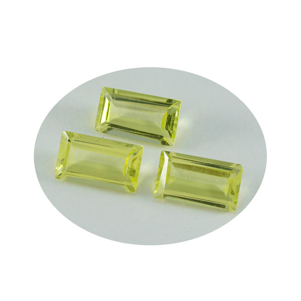 Lemon Quartz 1PC Large 8x16 MM Baguette Faceted Yellow Luster Semi Precious Loose Gemstones