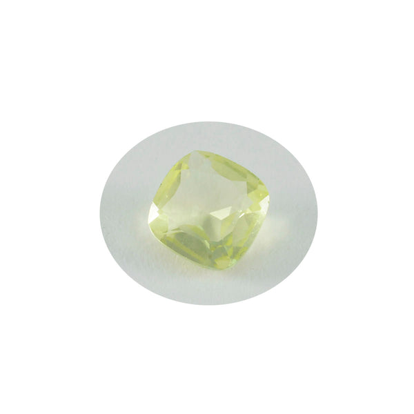 Lemon Quartz 1PC Large 10x10 MM Cushion Faceted Yellow Shine Semi Precious Loose Gemstones