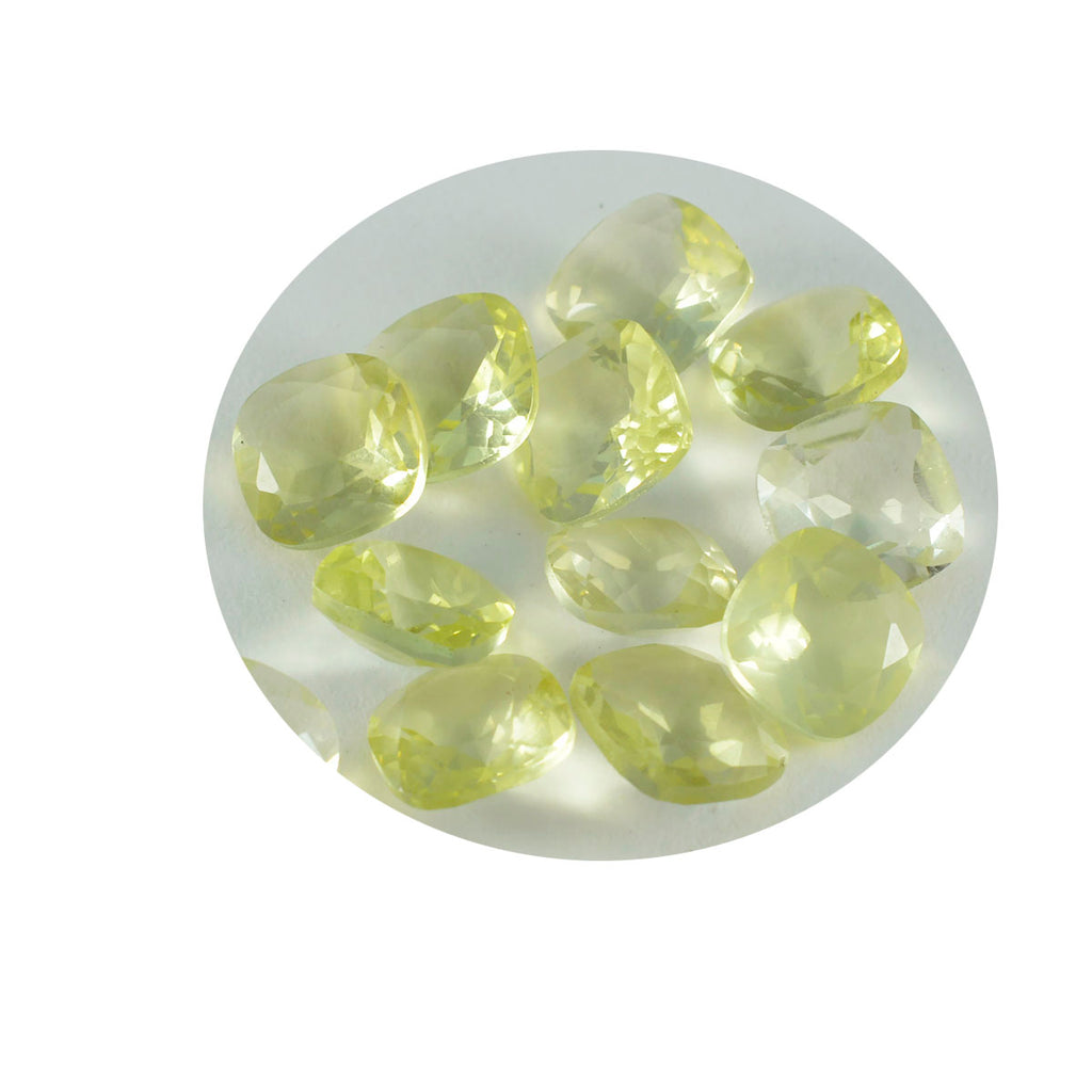 Lemon Quartz 1PC Tiny 5x5 MM Cushion Faceted Yellow Sparkling Semi Precious Loose Gemstone