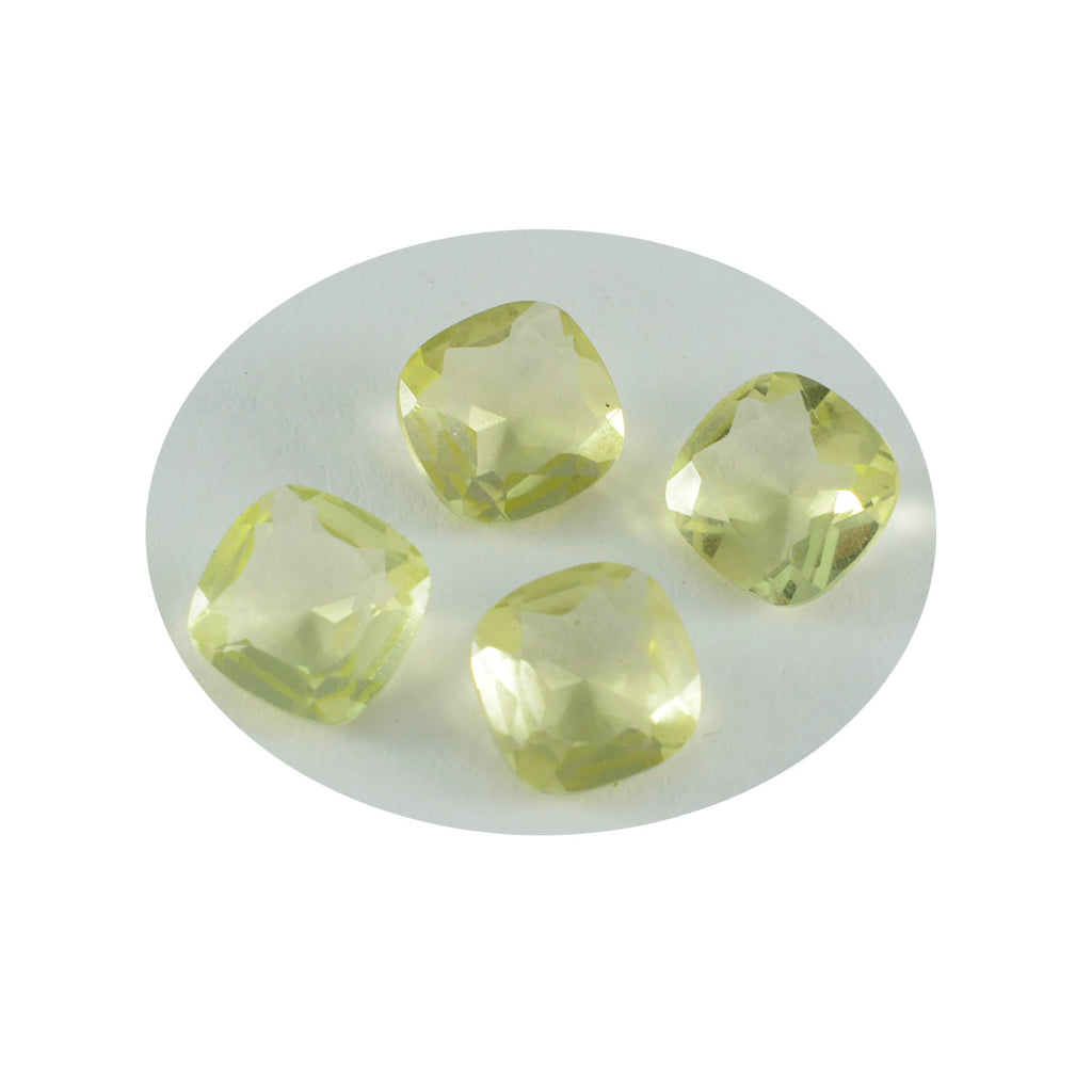Lemon Quartz 10PC Tiny 3x3 MM Cushion Faceted Yellow Fiery Semi Precious Gems