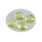 Lemon Quartz 1PC Tiny 5x5 MM Cushion Faceted Yellow Sparkling Semi Precious Loose Gemstone