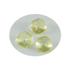 Lemon Quartz 1PC Small 8x8 MM Cushion Faceted Yellow Luster Semi Precious Loose Gems