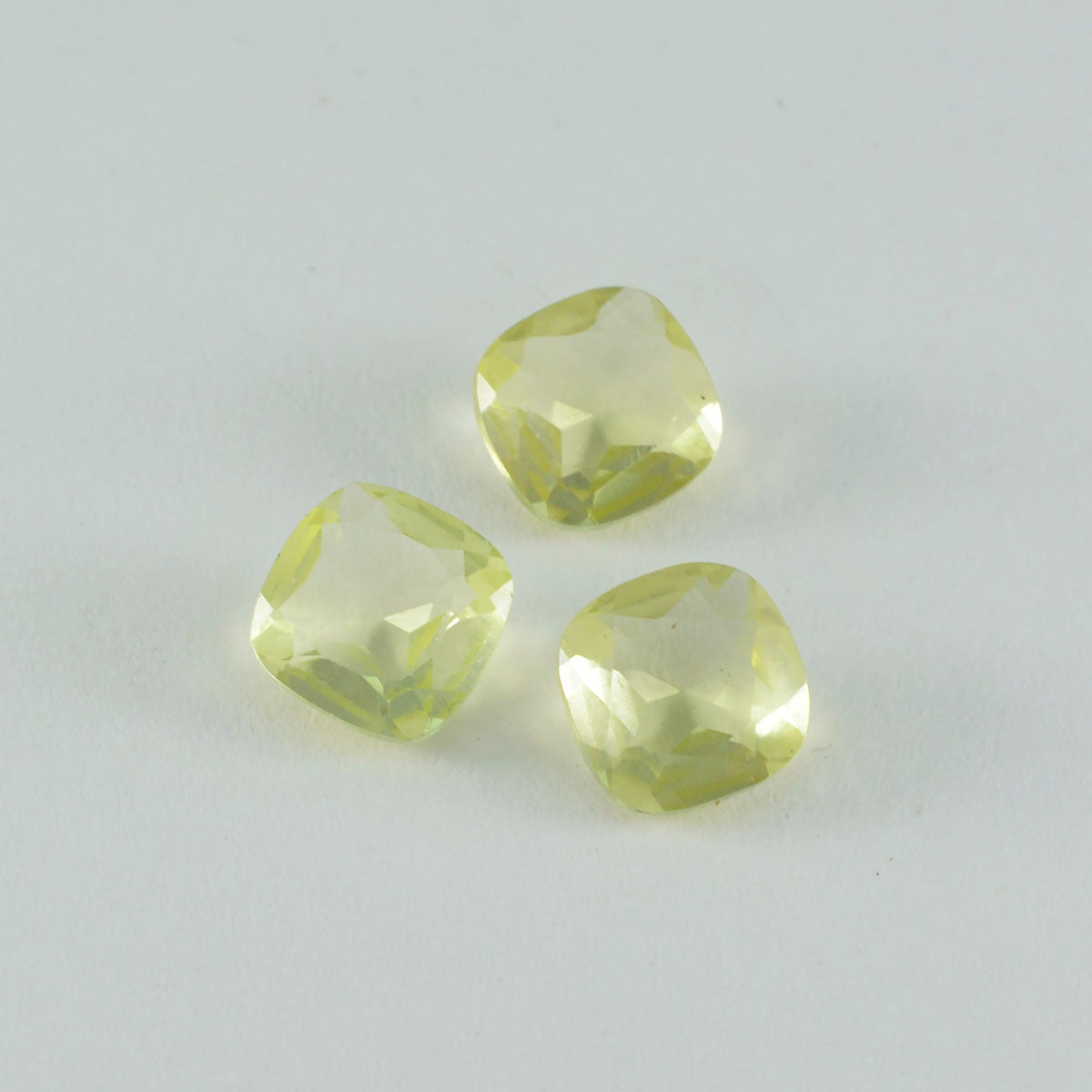 Lemon Quartz 1PC Medium 9x9 MM Cushion Faceted Yellow Lustrous Semi Precious Loose Gemstone