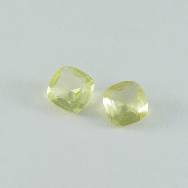 Lemon Quartz 1PC Chunky 15x15 MM Cushion Faceted Yellow Superior Semi Precious Gems