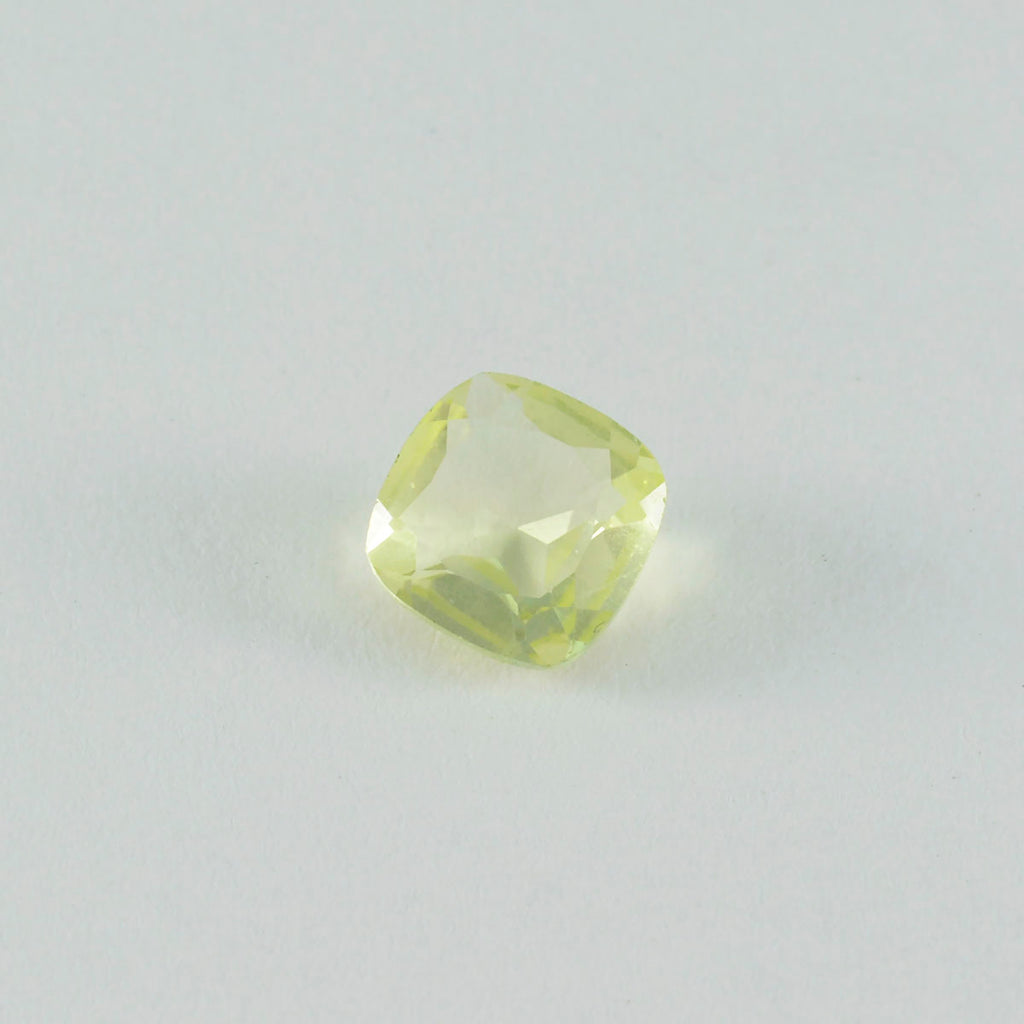 Lemon Quartz 1PC Large 11x11 MM Cushion Faceted Yellow Fine Semi Precious Gems