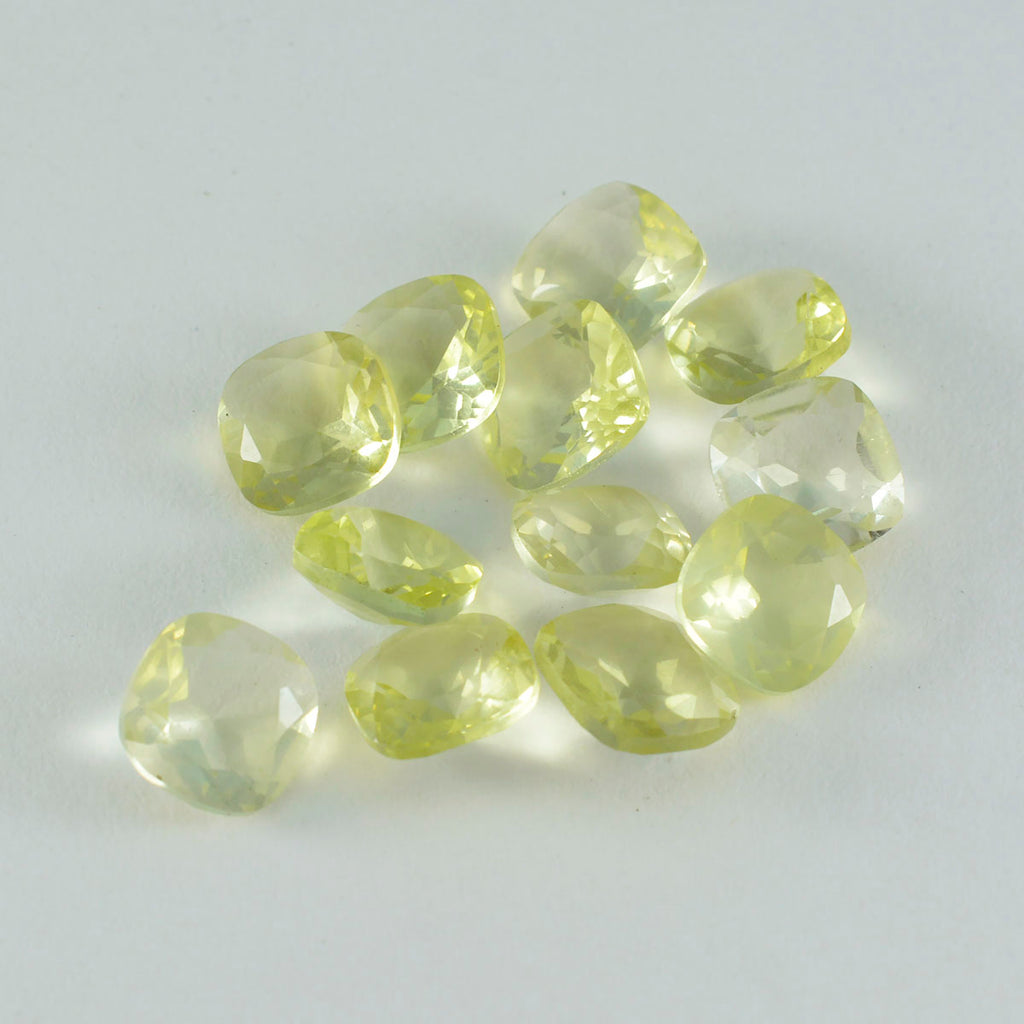 Lemon Quartz 1PC Tiny 6x6 MM Cushion Faceted Yellow Polished Semi Precious Loose Gemstones