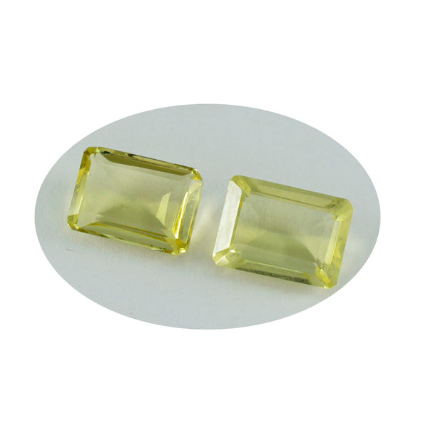 Lemon Quartz 1PC Chunky 12x16 MM Emerald Faceted Yellow Natural Semi Precious Gems