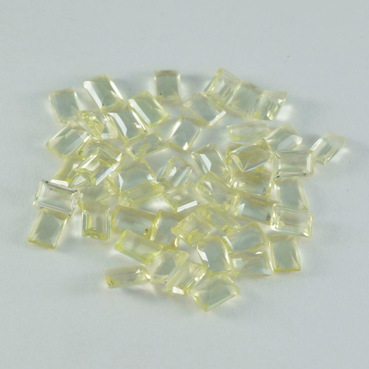 Lemon Quartz 10PC Tiny 4x6 MM Emerald Faceted Yellow Pure Semi Precious Loose Gems