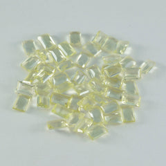 Lemon Quartz 10PC Tiny 4x6 MM Emerald Faceted Yellow Pure Semi Precious Loose Gems