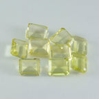 Lemon Quartz 1PC Small 6x9 MM Emerald Faceted Yellow Sparkling Semi Precious Gems