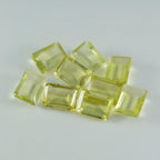Lemon Quartz 1PC Large 8x12 MM Emerald Faceted Yellow Shine Semi Precious Loose Gems