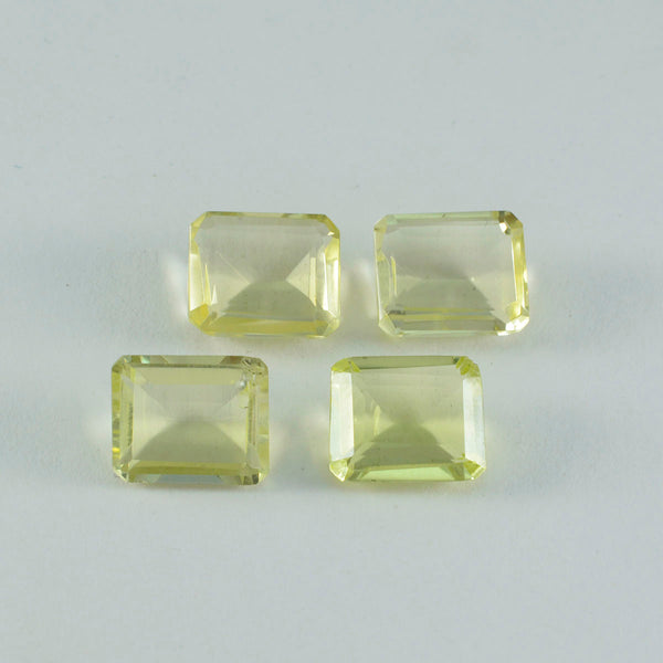 Lemon Quartz 1PC Large 10x12 MM Emerald Faceted Yellow Fine Semi Precious Loose Gemstone