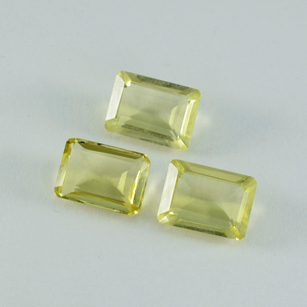 Lemon Quartz 1PC Large 10x14 MM Emerald Faceted Yellow High Quality Semi Precious Loose Gemstones