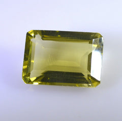 Lemon Quartz 1PC Chunky 15x20 MM Emerald Faceted Yellow Superior Semi Precious Loose Gemstone