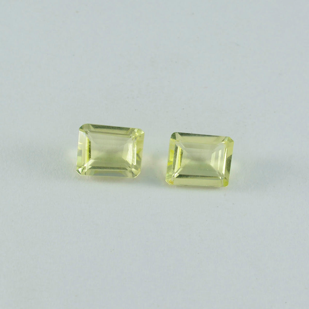 Lemon Quartz 10PC Tiny 4x6 MM Emerald Faceted Yellow Pure Semi Precious Loose Gems