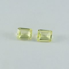 Lemon Quartz 10PC Tiny 4x6 MM Emerald Faceted Yellow Pure Semi Precious Loose Gems