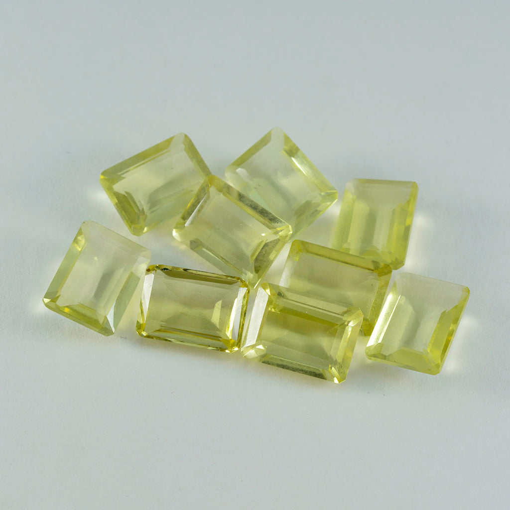 Lemon Quartz 1PC Tiny 5x7 MM Emerald Faceted Yellow Fiery Semi Precious Loose Gemstone