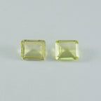 Lemon Quartz 1PC Large 9x11 MM Emerald Faceted Yellow Lustrous Semi Precious Gems