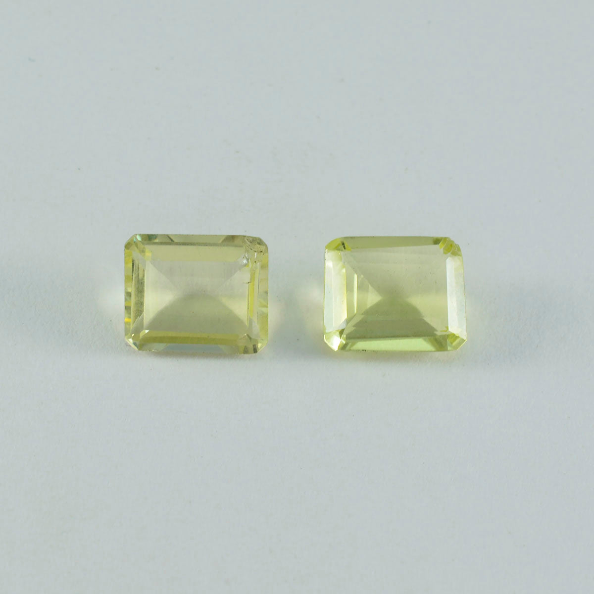 Lemon Quartz 1PC Large 9x11 MM Emerald Faceted Yellow Lustrous Semi Precious Gems