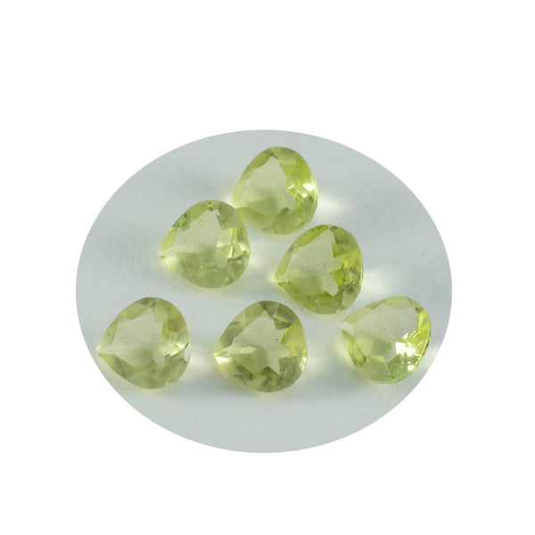 Lemon Quartz 1PC Large 11x11 MM Heart Faceted Yellow Fine Semi Precious Gems