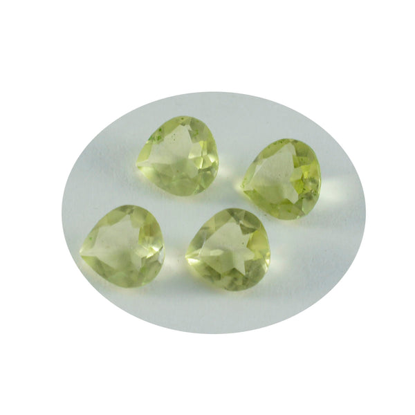 Lemon Quartz 1PC Large 12x12 MM Heart Faceted Yellow High Quality Semi Precious Loose Gems