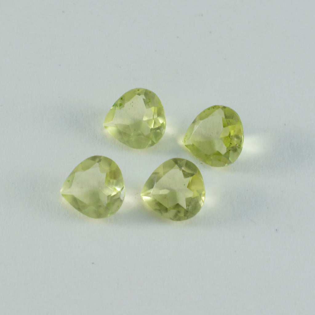 Lemon Quartz 1PC Chunky 13x13 MM Heart Faceted Yellow Natural Semi Precious Loose Gemstone