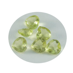 Lemon Quartz 1PC Chunky 13x13 MM Heart Faceted Yellow Natural Semi Precious Loose Gemstone