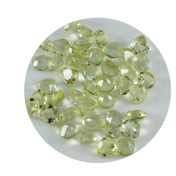 Lemon Quartz 10PC Tiny 4x4 MM Heart Faceted Yellow Brilliant Semi Precious Loose Gems