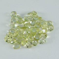 Lemon Quartz 1PC Tiny 6x6 MM Heart Faceted Yellow Polished Semi Precious Loose Gemstones