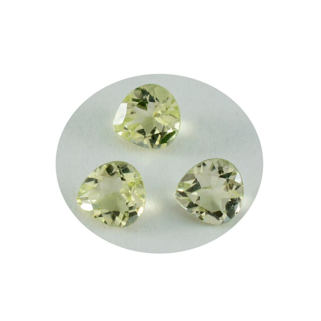 Lemon Quartz 1PC Small 7x7 MM Heart Faceted Yellow Splendid Semi Precious Gems