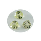 Lemon Quartz 1PC Small 7x7 MM Heart Faceted Yellow Splendid Semi Precious Gems