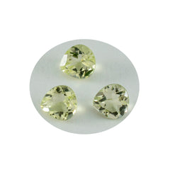 Lemon Quartz 1PC Small 7x7 MM Heart Faceted Yellow Splendid Semi Precious Gems