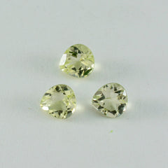 Lemon Quartz 1PC Small 8x8 MM Heart Faceted Yellow Luster Semi Precious Loose Gems