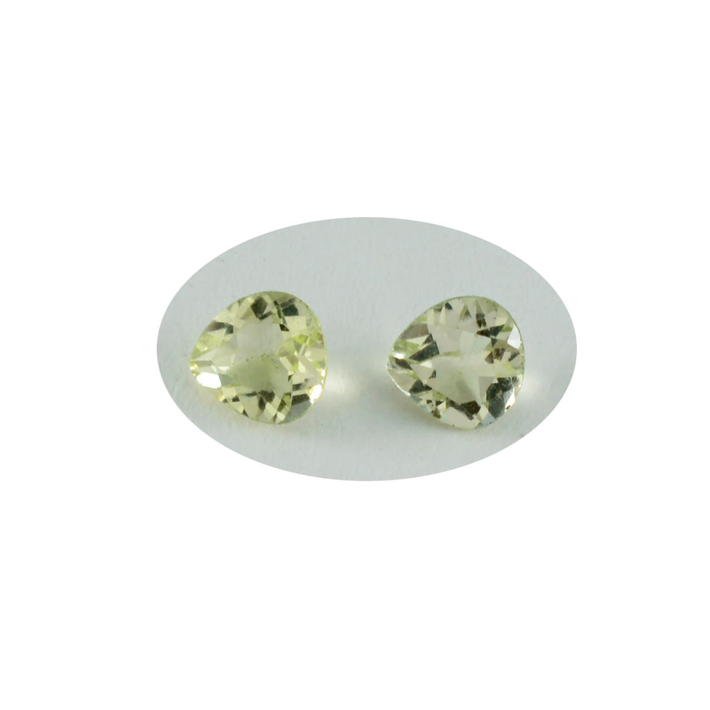 Lemon Quartz 1PC Small 8x8 MM Heart Faceted Yellow Luster Semi Precious Loose Gems