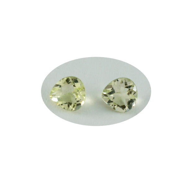 Lemon Quartz 1PC Small 8x8 MM Heart Faceted Yellow Luster Semi Precious Loose Gems