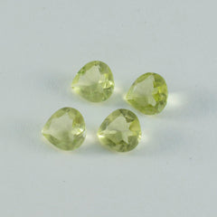 Lemon Quartz 1PC Large 10x10 MM Heart Faceted Yellow Shine Semi Precious Loose Gemstones