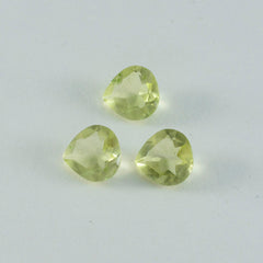 Lemon Quartz 1PC Large 11x11 MM Heart Faceted Yellow Fine Semi Precious Gems