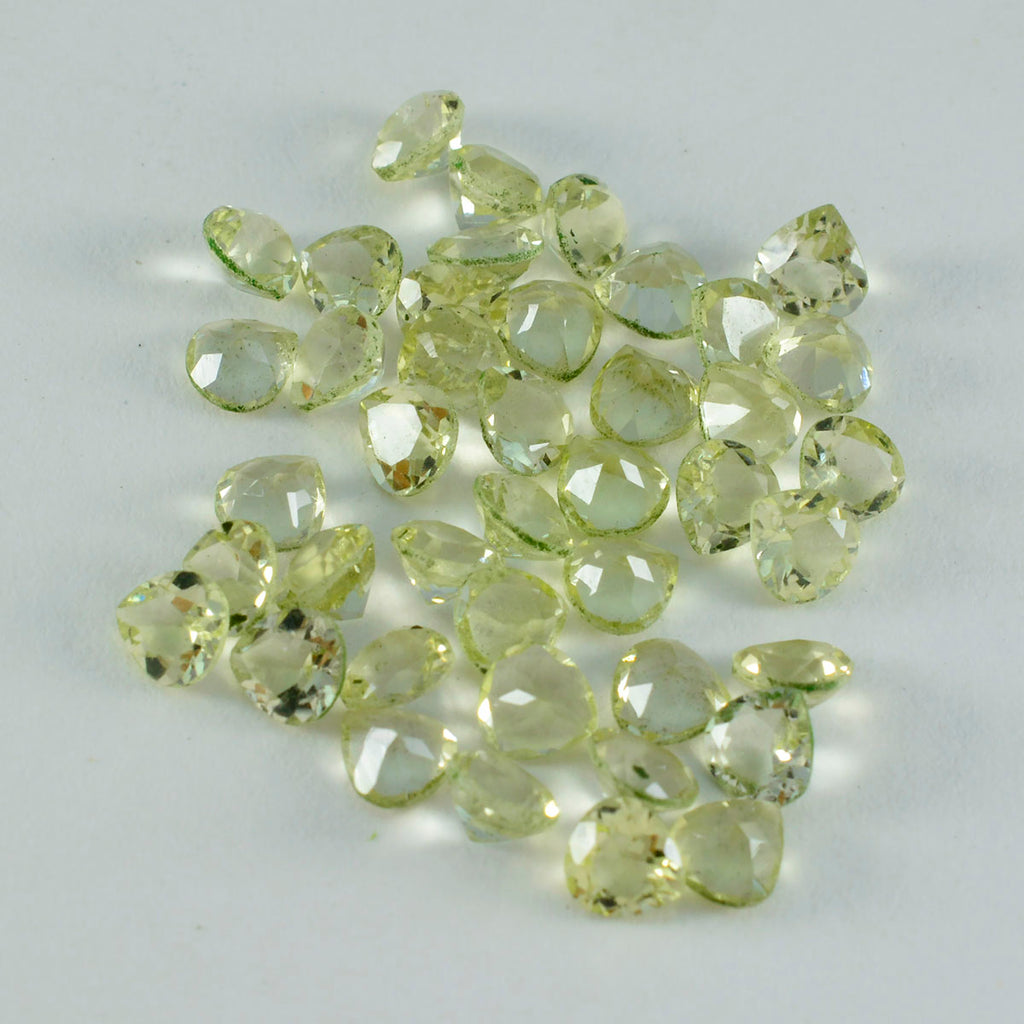 Lemon Quartz 10PC Tiny 3x3 MM Heart Faceted Yellow Fiery Semi Precious Gems
