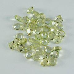Lemon Quartz 10PC Tiny 4x4 MM Heart Faceted Yellow Brilliant Semi Precious Loose Gems