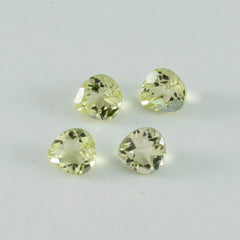 Lemon Quartz 10PC Tiny 5x5 MM Heart Faceted Yellow Sparkling Semi Precious Loose Gemstone